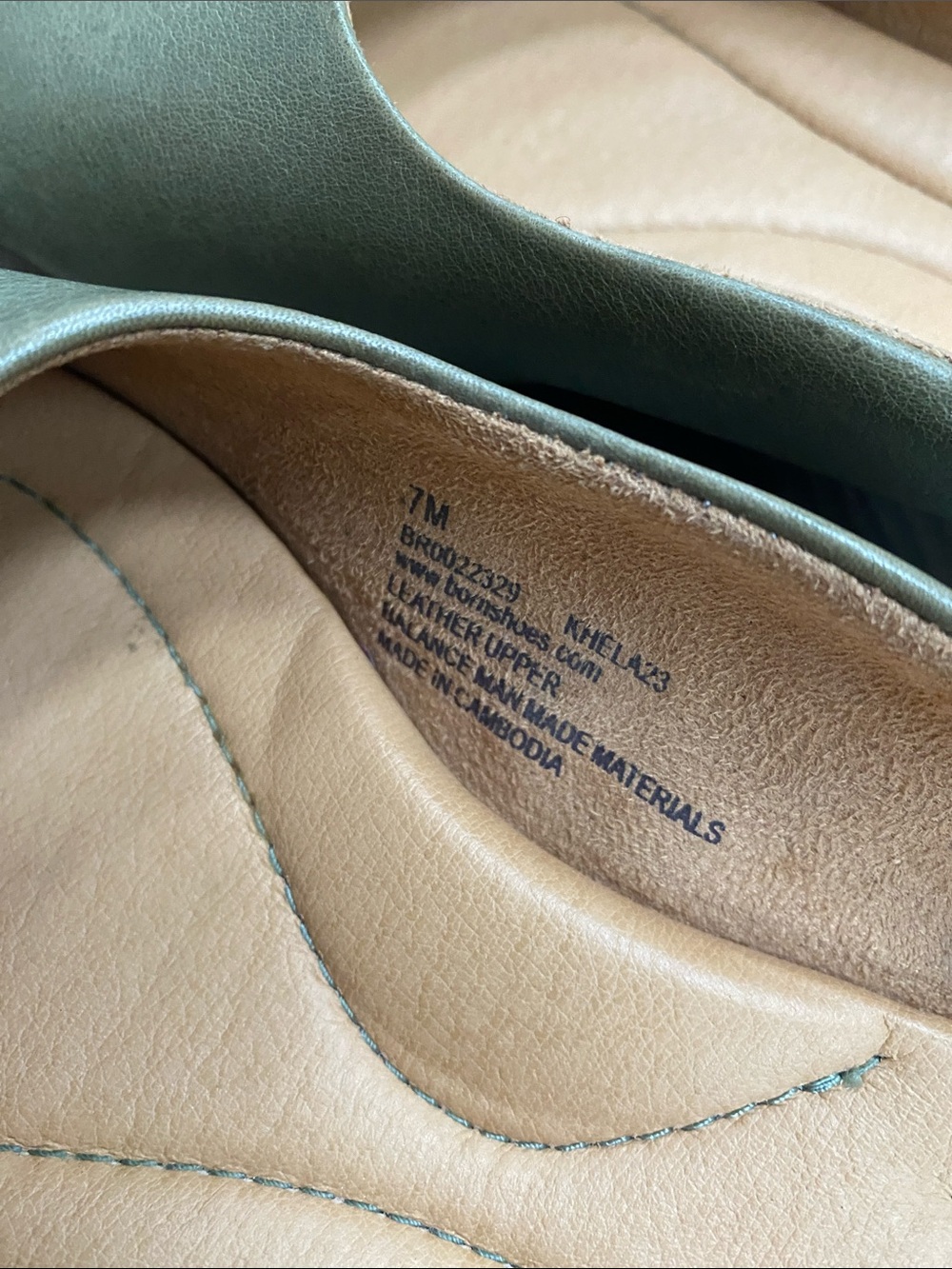 Born Olive Green Leather Slip-On Mules - Picture 3 of 7